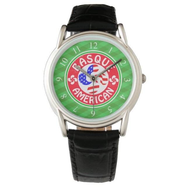Basque American Euskara Lauburu Cross Horloge (Voorkant)