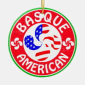 Basque American Euskara Lauburu Cross Keramisch Ornament (Voorkant)