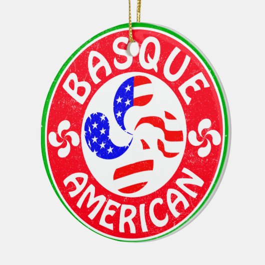 Basque American Euskara Lauburu Cross Keramisch Ornament (Links)