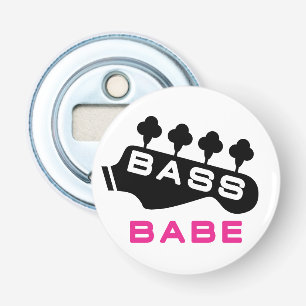 Bass Babe cadeau voor bassist Button Flesopener