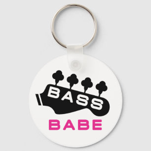 Bass Babe cadeau voor bassist Sleutelhanger