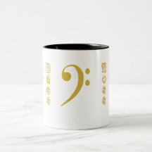 Bass Boss Bass Clef Mugs en or