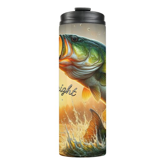 Bass Catch in het water van Sunrise Thermosbeker (Voorkant)