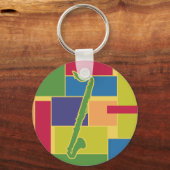 Bass Clarinet Colorblock Sleutelhanger (Voorkant)