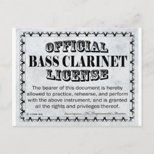 Bass Clarinet-licentie Briefkaart