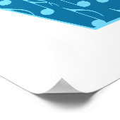 Bass Clarinet met blauwe achtergrond en Muzieknote Poster (Hoek)