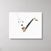 Bass Clarinet met muzieknoten Canvas Afdruk (Voorkant)