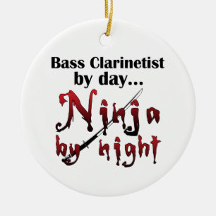 Bass Clarinet Ninja Musician Gift Keramisch Ornament