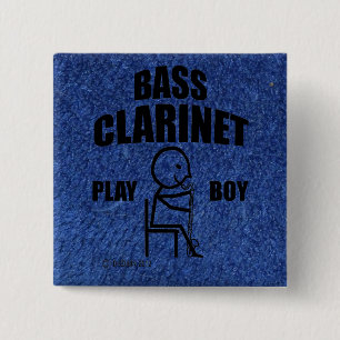 Bass Clarinet Play Boy Vierkante Button 5,1 Cm