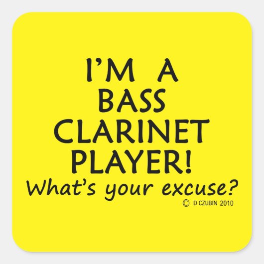 Bass Clarinet Player Pardon Sticker Carré (Devant)