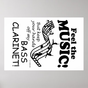 Bass Clarinet voelt de muziek Poster