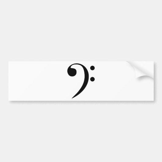 Bass Clef Bumpersticker (Voorkant)