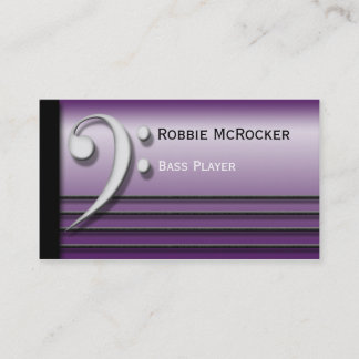 Bass Clef en Strings Paarse Visitekaartjes