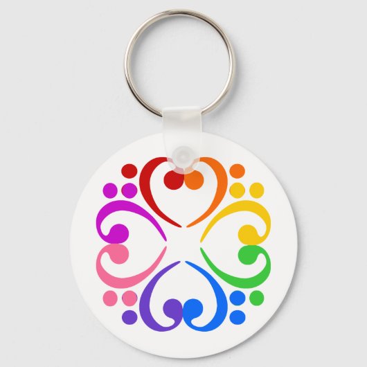 Bass Clef Flower Sleutelhanger (Voorkant)