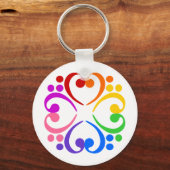 Bass Clef Flower Sleutelhanger (Voorkant)