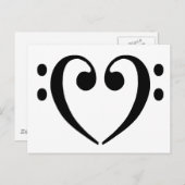 Bass Clef Heart Briefkaart (Voorkant / Achterkant)