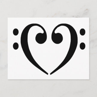 Bass Clef Heart Briefkaart