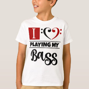 Bass Clef Heart I houdt van het afspelen van mijn  T-shirt