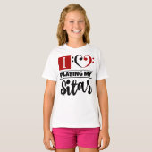 Bass Clef Heart I vind het geweldig om mijn ritje T-shirt (Voorkant volledig)