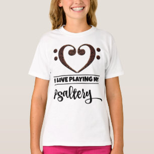 Bass Clef Heart Love Pplay Psaltery T-shirt