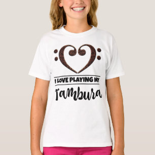 Bass Clef Heart Love Speeling Tambura T-shirt