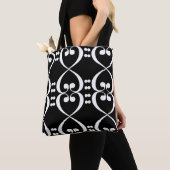 Bass Clef Heart Musical Canvas tas (Dichtbij)