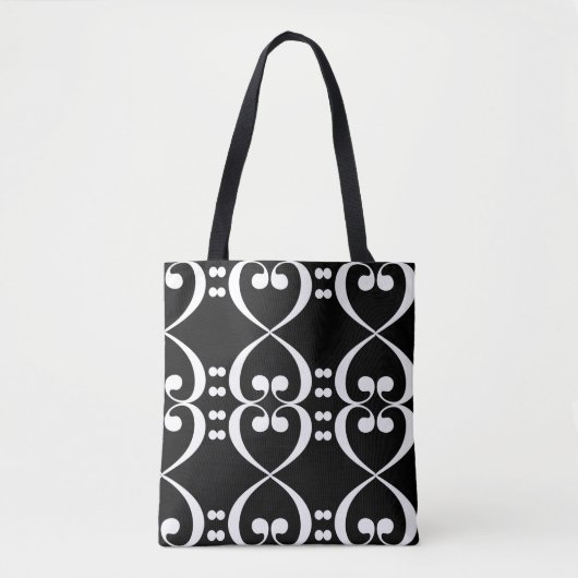 Bass Clef Heart Sac fourre-tout musical (Devant)