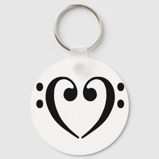Bass Clef Heart Sleutelhanger (Voorkant)