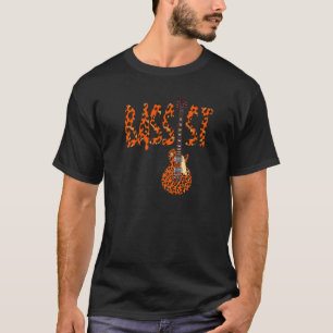 Bass Clef Luipaard Basgitaar Bassist Basgitarist T-shirt