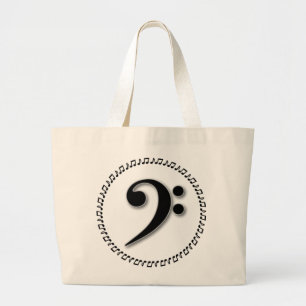 Bass Clef Music Note Design Grote Tote Bag