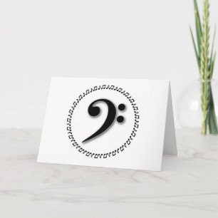 Bass Clef Music Note Design Kaart