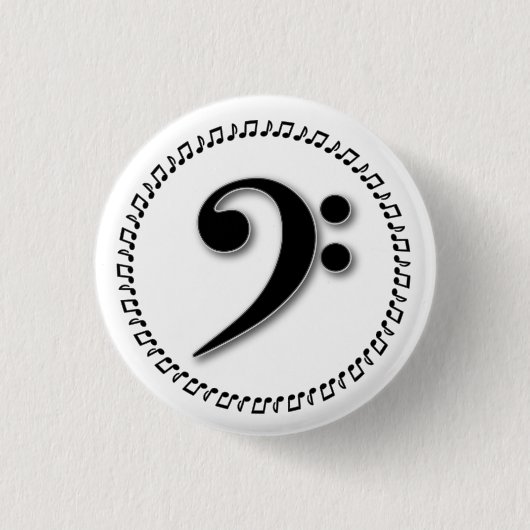Bass Clef Music Note Design Ronde Button 3,2 Cm (Voorkant)
