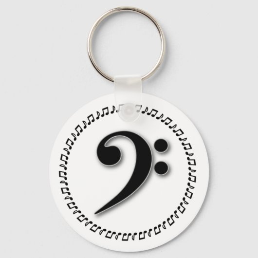Bass Clef Music Note Design Sleutelhanger (Voorkant)