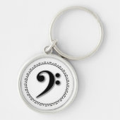 Bass Clef Music Note Design Sleutelhanger (Voorkant)