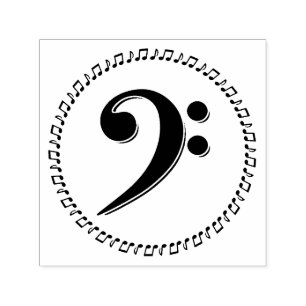 Bass Clef Music Note Design Zelfinktende Stempel