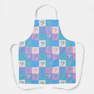 Bass Clef Music Pastel Pattern Schort