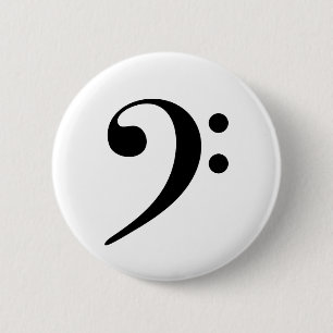 Bass Clef Music Ronde Button 5,7 Cm