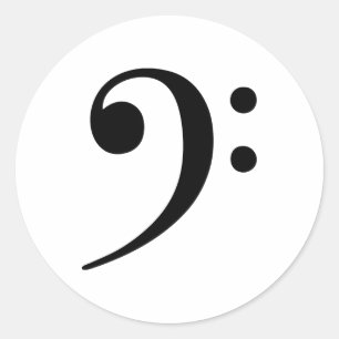 Bass Clef Music Symbool Ronde Sticker