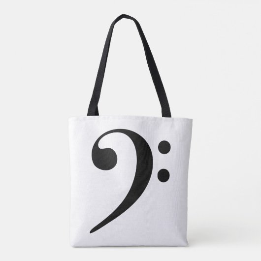 Bass Clef Musical Canvas tas (Achterkant)