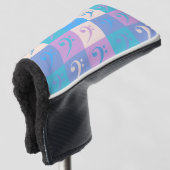 Bass Clef Pastel Music Pattern Golfheadcover (3/4 voorkant)