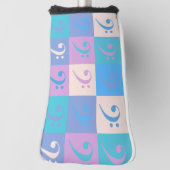 Bass Clef Pastel Music Pattern Golfheadcover (Draai 90)