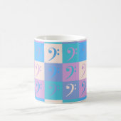 Bass Clef Patroon Muziek Pastelkleuren Koffiemok (Center)