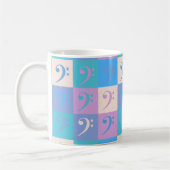 Bass Clef Patroon Muziek Pastelkleuren Koffiemok (Links)