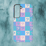 Bass Clef Pattern Music Pastel<br><div class="desc">Are you looking for a music theme phone case? This phone case features a pattern of bass clef music symbols in blue, purple, pink and yellow.</div>
