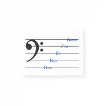 Bass Clef Post-it Notes (regelrijmpjes)