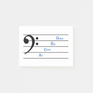 Bass Clef Post-It Notes (Space Rhymes)