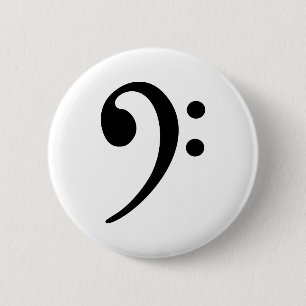 Bass Clef Ronde Button 5,7 Cm