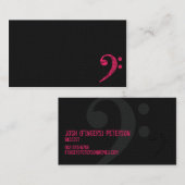 Bass Clef Symbole Vermillion Musicien Carte de vis (Devant / Derrière)