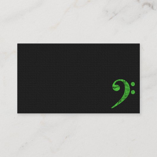 Bass Clef Symbool Groene Muzikant Visitekaartje (Voorkant)