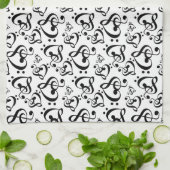 Bass Clef Treble Clef Hearts Music Pattern-handdoe Theedoek (Gevouwen)